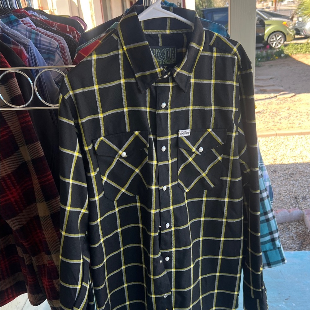 DIXXON Black and Yellow Plaid Men's Shirt